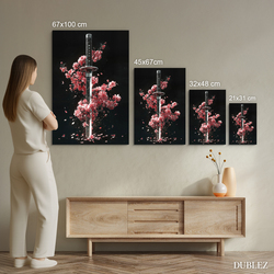 Černý obraz samurajského meče - Katana