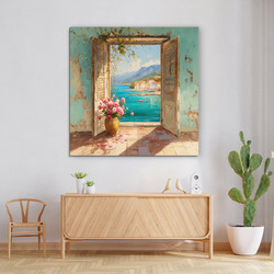 Retro picture on the wall - Open window