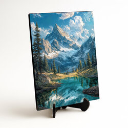 Moderní obraz přírody - Hory, les a jezero