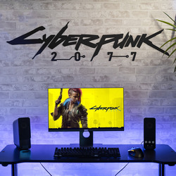 Wooden Wall Art - Cyberpunk 2077 | Black