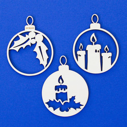 Tradičné vianočné gule - Set (3ks) | Topoľová preglejka