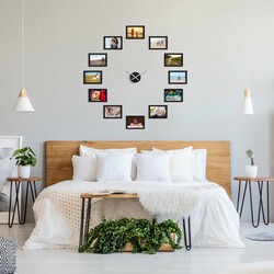 Wall Clock with Photo Frames | Black