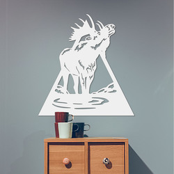 Wooden Wall Art of a Wild Animal - Moose | White