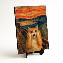 Art wooden painting - Cat Scream
