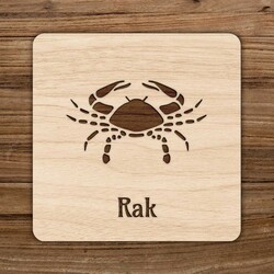 Drevená podložka pod pohár - Znamenie rak