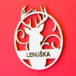 Vianočná guľa s vlastným menom  | Topoľová preglejka