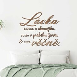 Nálepka na zeď - Zamilovaný citát o lásce | Dub tabákový