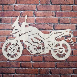 Wooden Motorcycle on the Wall - Suzuki V-Strom | Oak Sonoma