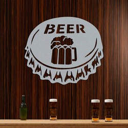 Drevený darček pre milovníka piva - Pivné viečko | Strieborná