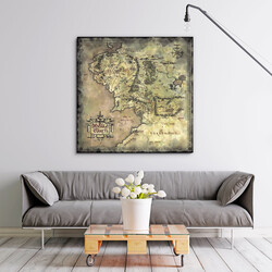 Dřevěný obraz - Mapa Středozemě