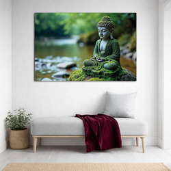 Nástěnný obraz - Kamenný Buddha v lese