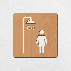 Drevené označenie kúpeľne - Dámska a pánska sprcha | Buk