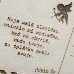Valentínska pohľadnica z dreva - Darček z lásky 