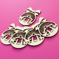 Vianočná guľa na stromček - Svätá rodina | Topoľová preglejka