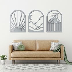 Modern Multi-Part Wall Art - Cycle | Silver