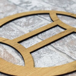 Zodiac Sign on the Wall - Gemini | Gold Craft Oak