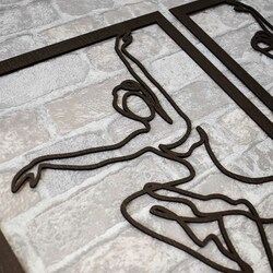 3-Piece Wooden Wall Art - Ballerinas | Wenge