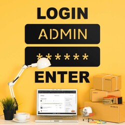 Nalepovací obraz do kancelárie - LOGIN ADMIN | Čierna