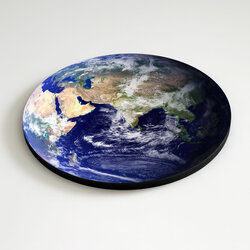 Zemeguľa - Okrúhly obraz z dreva