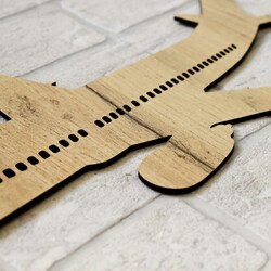 Wooden Sticker on the Wall - Airplane | Gold Craft Oak