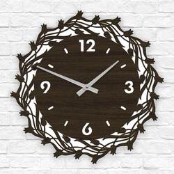 Drevené hodiny do obývačky - Tulipány | Wenge