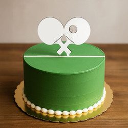 Ozdoba do torty - Ping pong | Biela