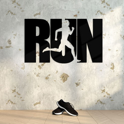 Ajándék futóknak - RUN falfelirat | Fekete