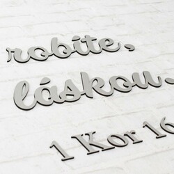 Drevený citát z Biblie - nálepka na stenu | Strieborná