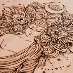 Buddha in Mandala - 3D Wall Art | Beech plywood