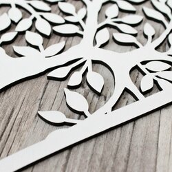 Drevený strom na stenu - Srdce | Biela