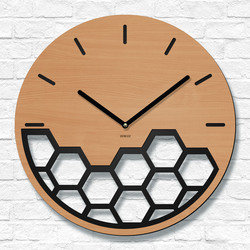  Drevené nástenné hodiny - Geometria plástov | Buk