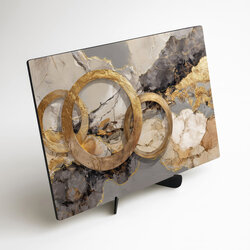 Luxusný abstraktný obraz - Zlaté prstence