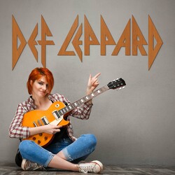 Drevené logo na stenu - Def Leppard | Čerešňa