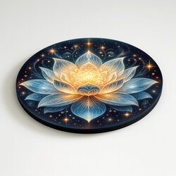 Tablou rotund din lemn - Lotus