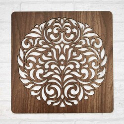 Drevená mandala na stenu - Mier | Orech