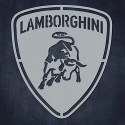 Wooden Car Logo - Lamborghini | Silver