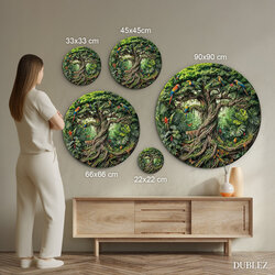 Drevený obraz stromu života do obývačky - Džungľa