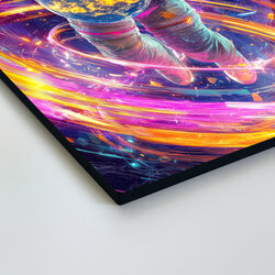 Drevený obraz - Astronaut v galaxii