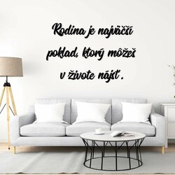 Drevený citát na stenu - rodina  | Čierna