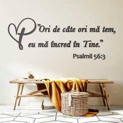 Citat biblie - Sticker pentru perete | Gri antracit