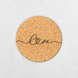 Cork Coaster for Glass - Love