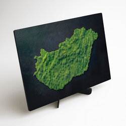 Machový obraz na stenu - Mapa Maďarska (UV tlač)