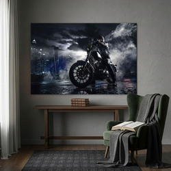 Motorcycle painting on wood - Night Rider