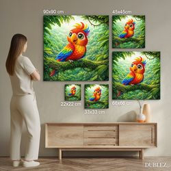 Drevený obraz do detskej izby - Papagáj