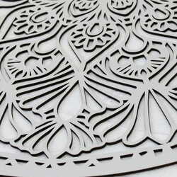 Mandala ze dřeva na stěnu - Kruh | Stříbrná