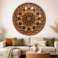 Obraz mandaly - Kresba dřeva (UV Tisk)