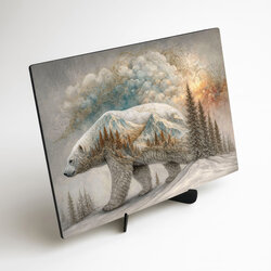 Drevený obraz - Ľadový medveď severu