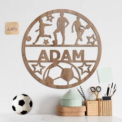 Drevený obraz - Futbalista s menom | Dub tabakový