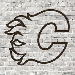 Drevené hokejové logo - Calgary Flames | Wenge
