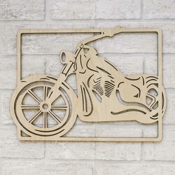 Wooden Wall Art - Chopper Motorcycle | Maple